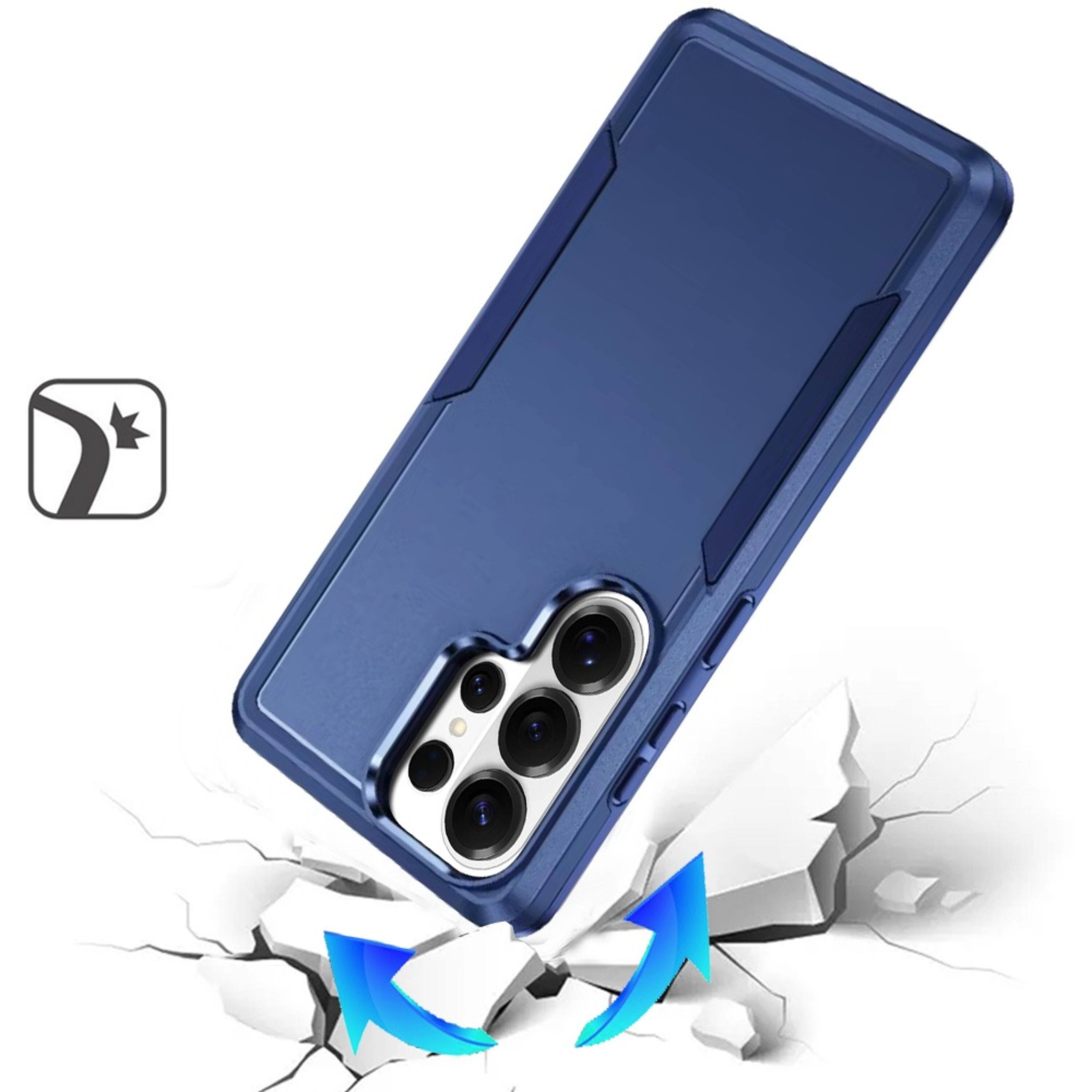 Left. Kitcheniva - Fused Rugged Shockproof Phone Cover With Tempered Glass For Samsung Galaxy S26 Ultra Black - Black.