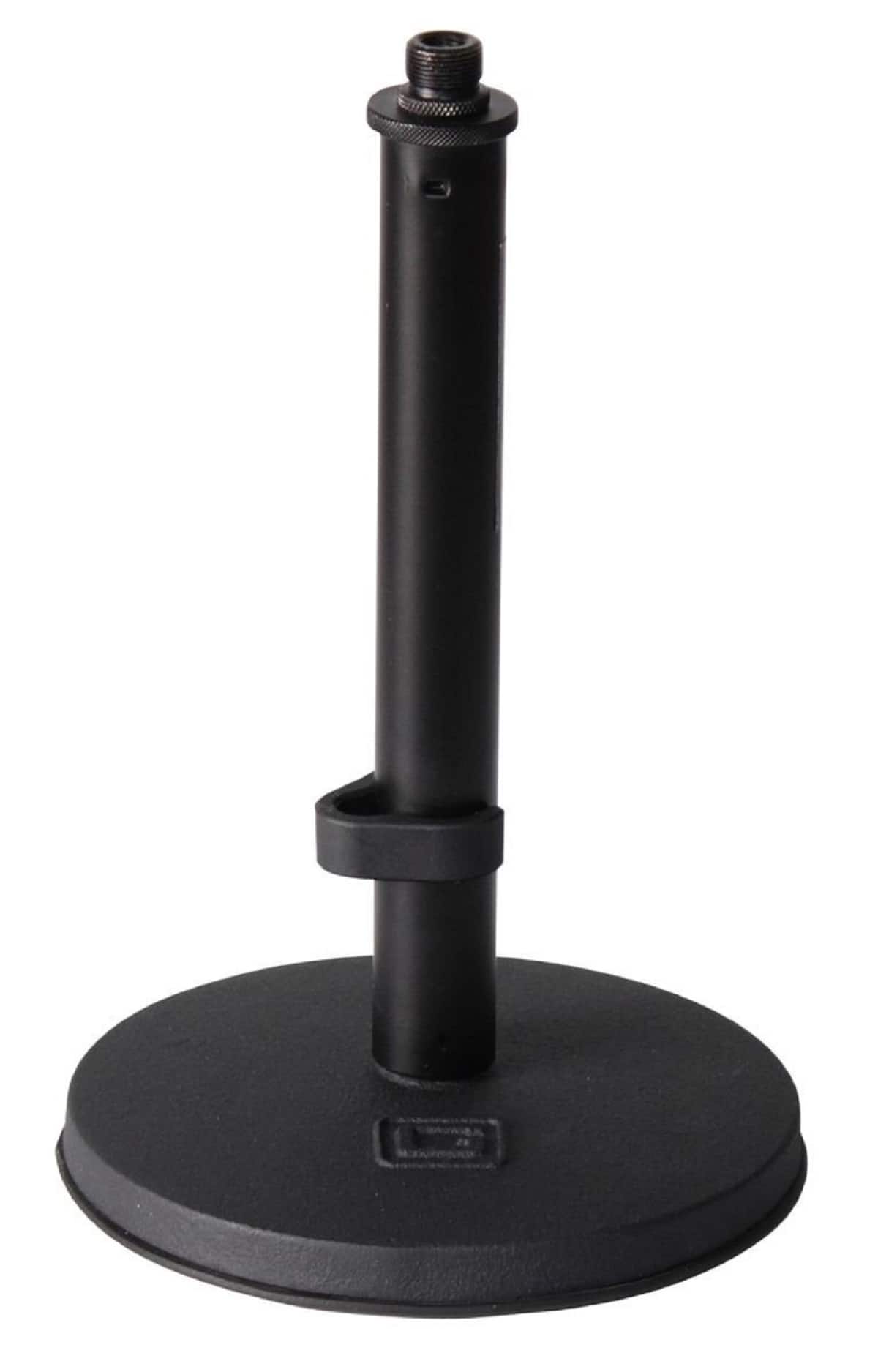 Front. Gator Frameworks - Desktop Microphone Stand with Round Base - Black.