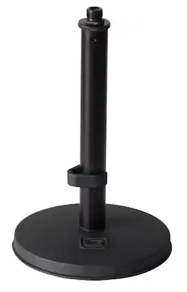 Front. Gator Frameworks - Desktop Microphone Stand with Round Base - Black.