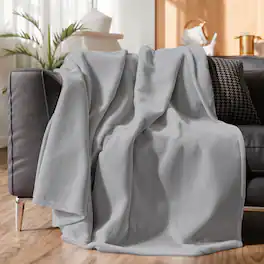 CGK Linens - Ultra Soft 300gsm Fleece Blanket - Gray