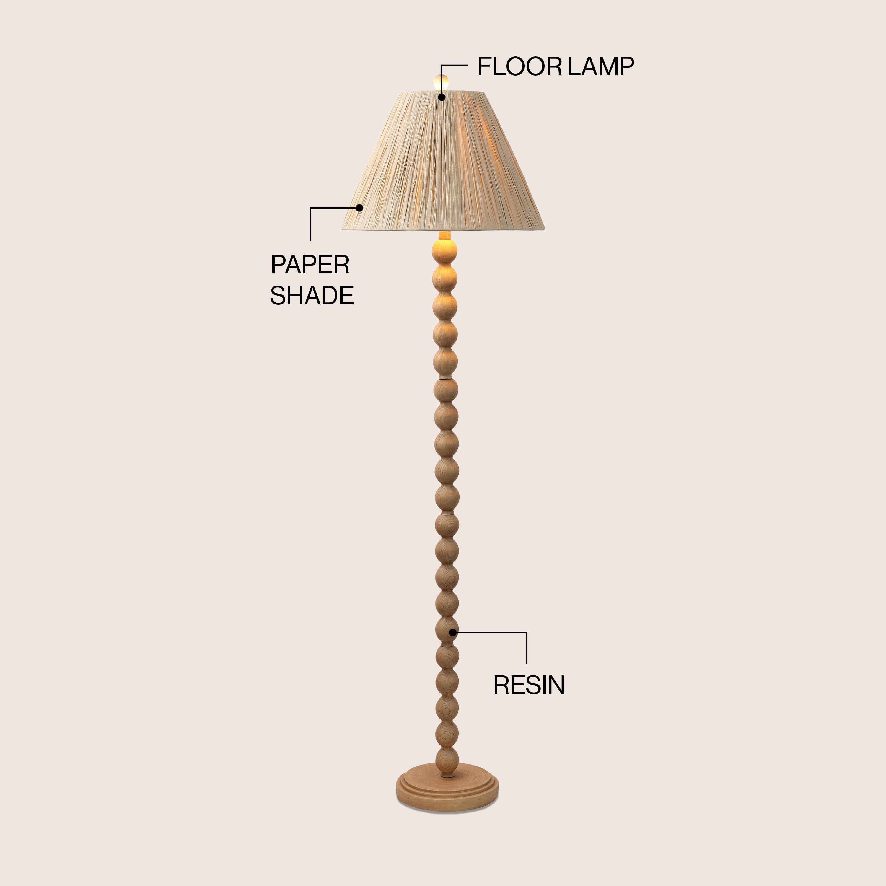 FLOOR LAMP  
PAPER SHADE  
RESIN