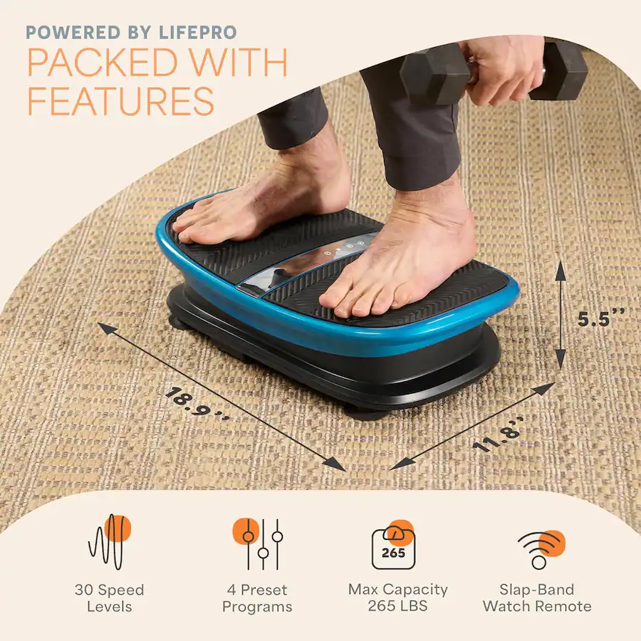 Remote Control Slap Machine LifePro Vibration Plate Exercise Machine with Voice Control and Heat ...