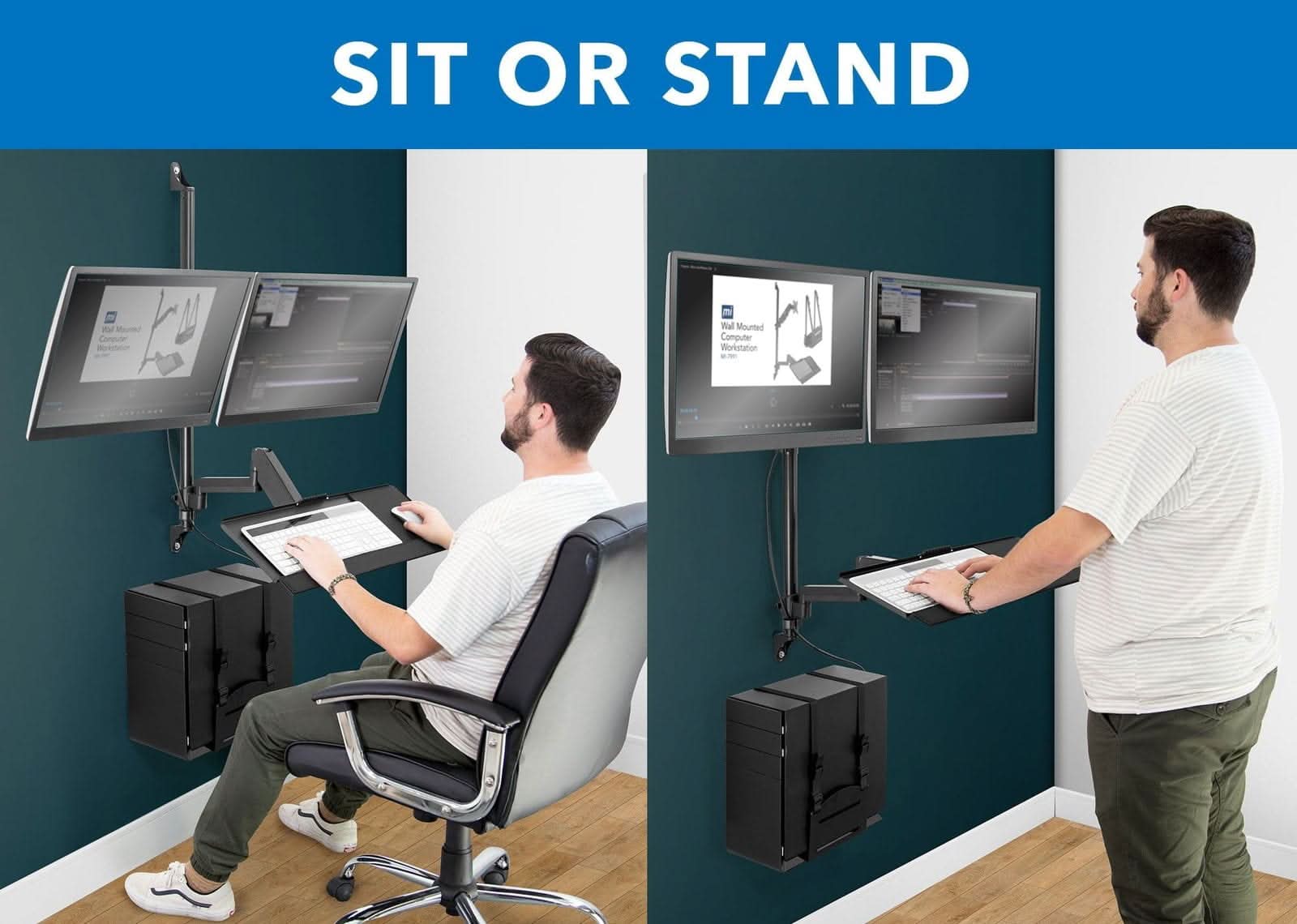 SIT OR STAND

Wall Mounted Computer Workstation