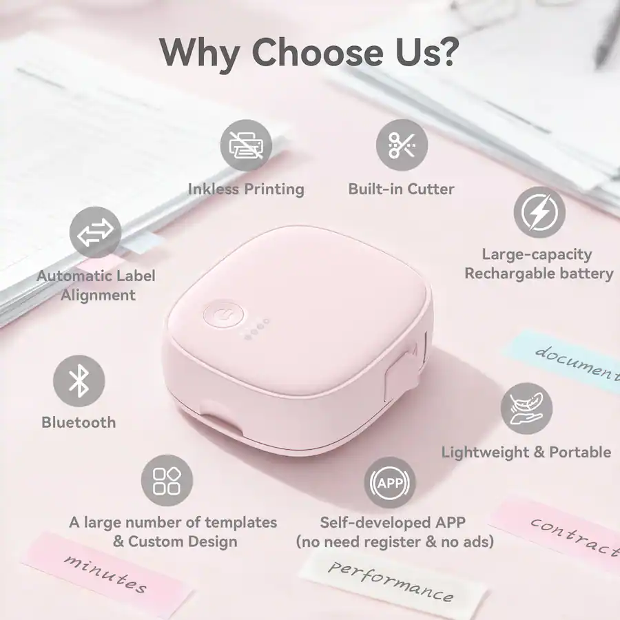 Label Creator Icon XenGro Portable Bluetooth Mini Label Printer, Wireless Thermal Label ...