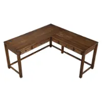 OSP Home Furnishings - Baton Rouge L-Shape Desk - Brushed Walnut - Front_Zoom