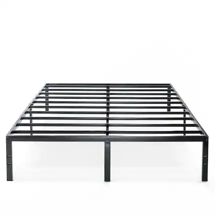 Front. Hivvago - Hivvago Full size Metal Platform Bed Frame with Headboard Attachment Slots - Black.
