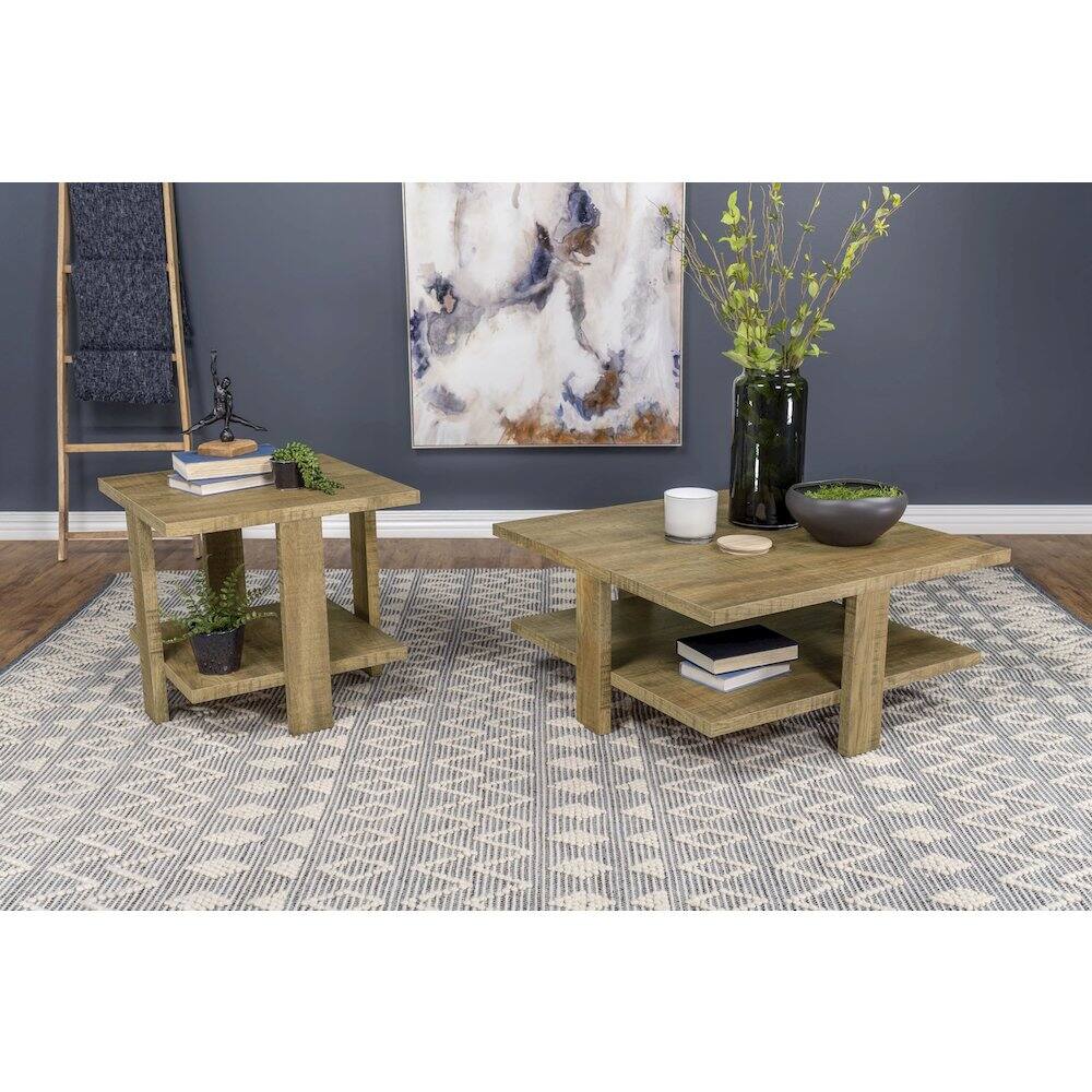 Alt View 1. Coaster Co. of America - Dawn 2-piece Round Coffee and End Table Set Mango Brown - Green.
