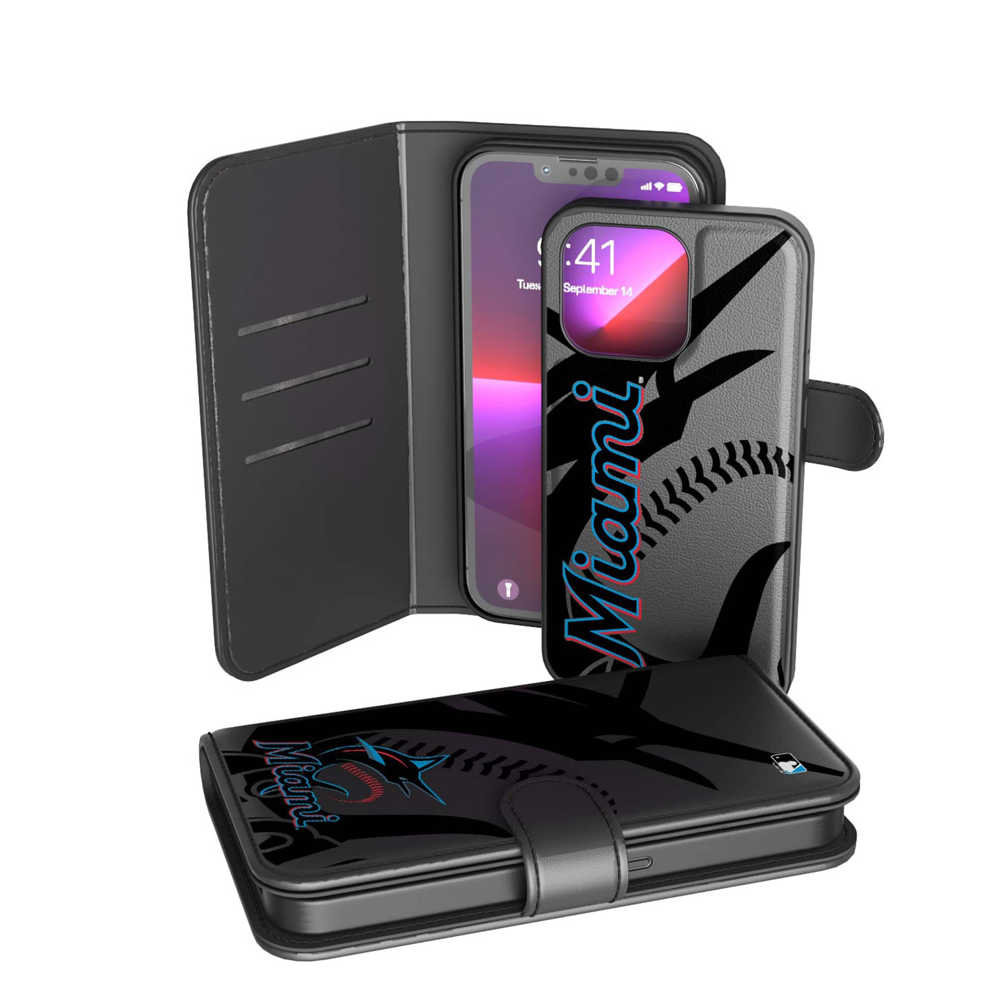 Keyscaper - MLB - Miami Marlins iPhone Wallet Case - 12 Pro Max - Multicolor