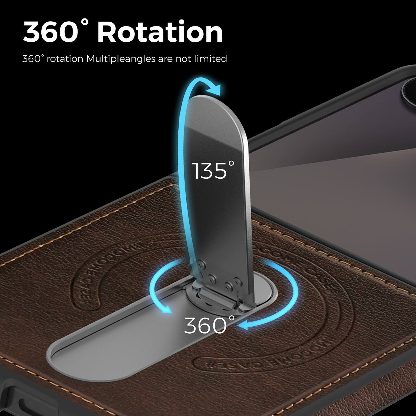 360° Rotation  
360° rotation Multiple angles are not limited  
135°  
360°