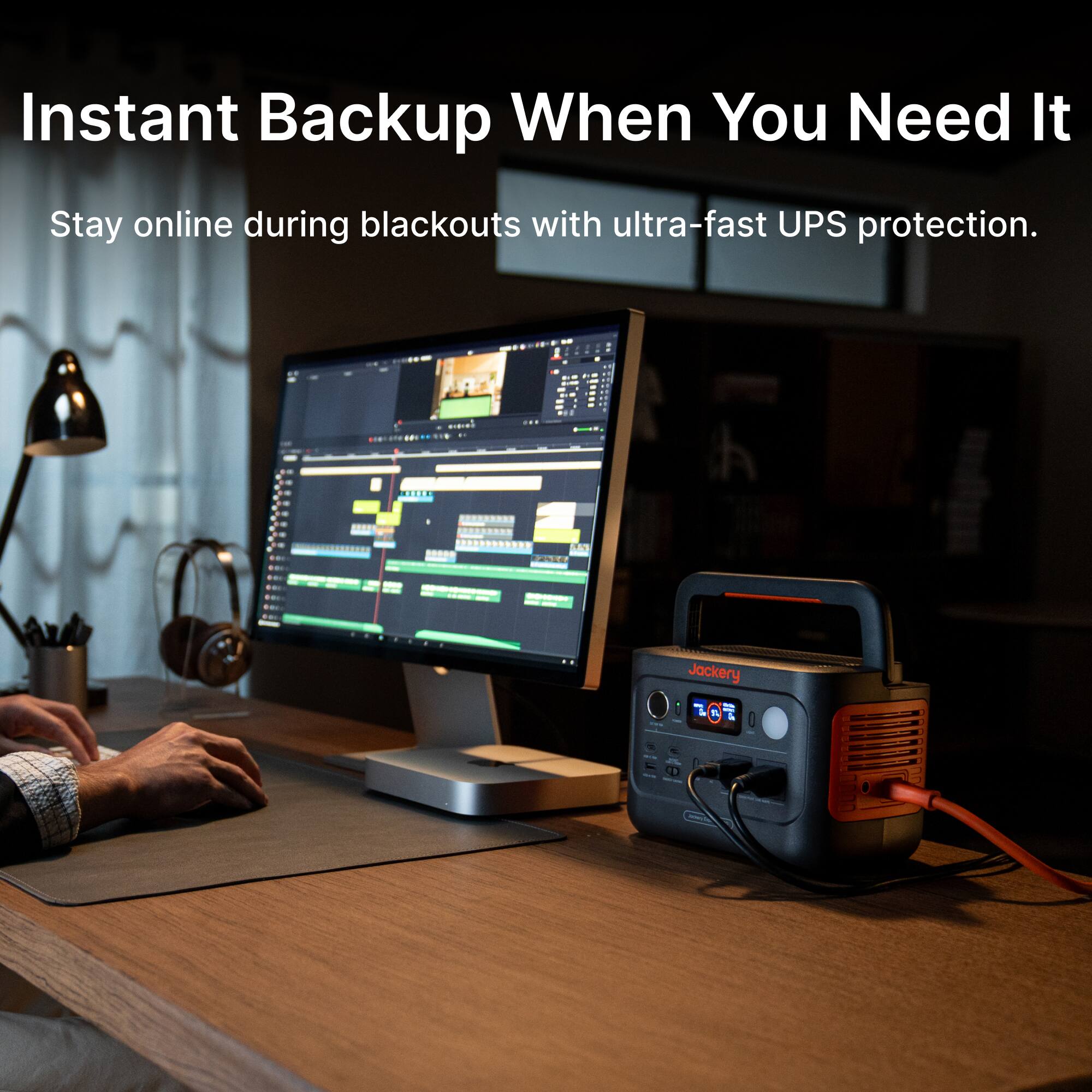 Instant Backup When You Need It  
Stay online during blackouts with ultra-fast UPS protection.