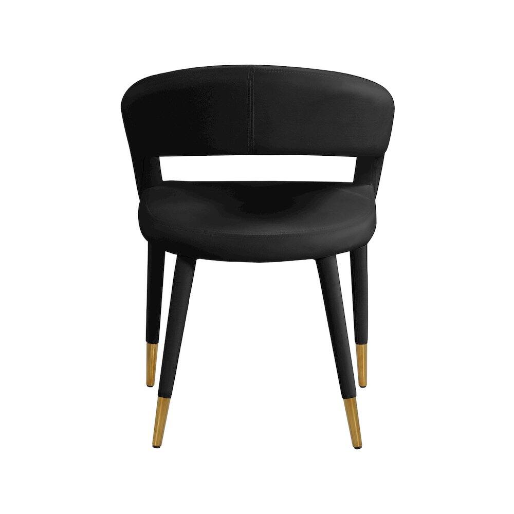 Alt View 1. Meridian Furniture - Destiny Black Velvet Dining Chair - Black.