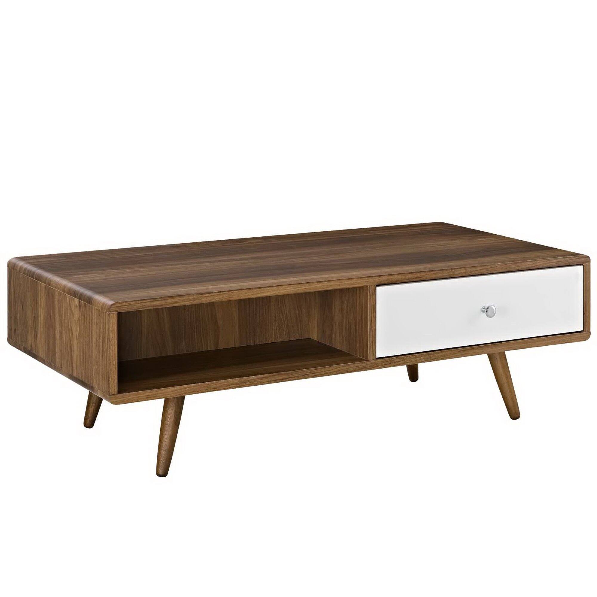 Angle. Modway - Transmit Coffee Table by Modway - Walnut White.