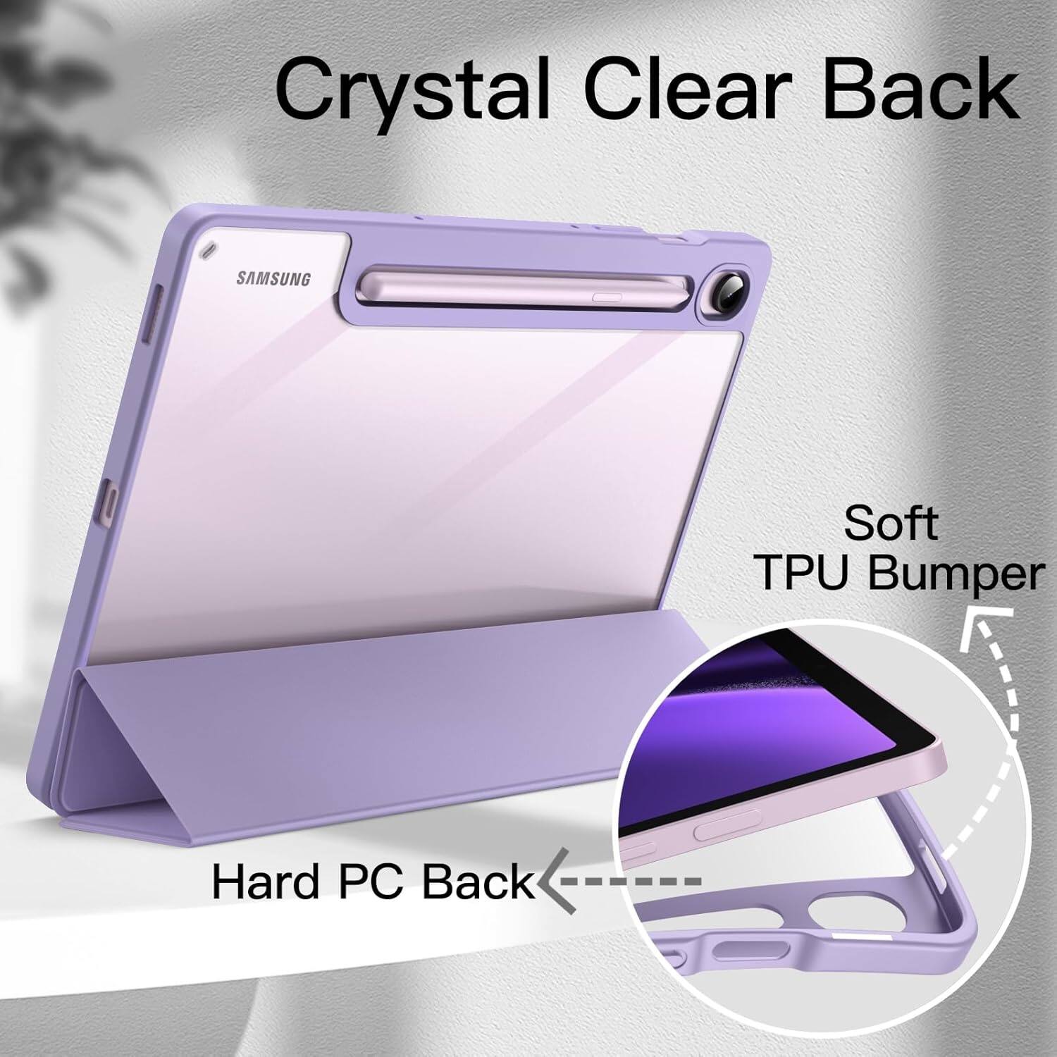 Crystal Clear Back, Soft TPU Bumper, Hard PC Back