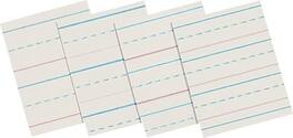 Zaner-Bloser - Pacon 10-1/2" x 8", 1/2" Ruled Broken Midline Newsprint, 500 Sheets/Pk - White