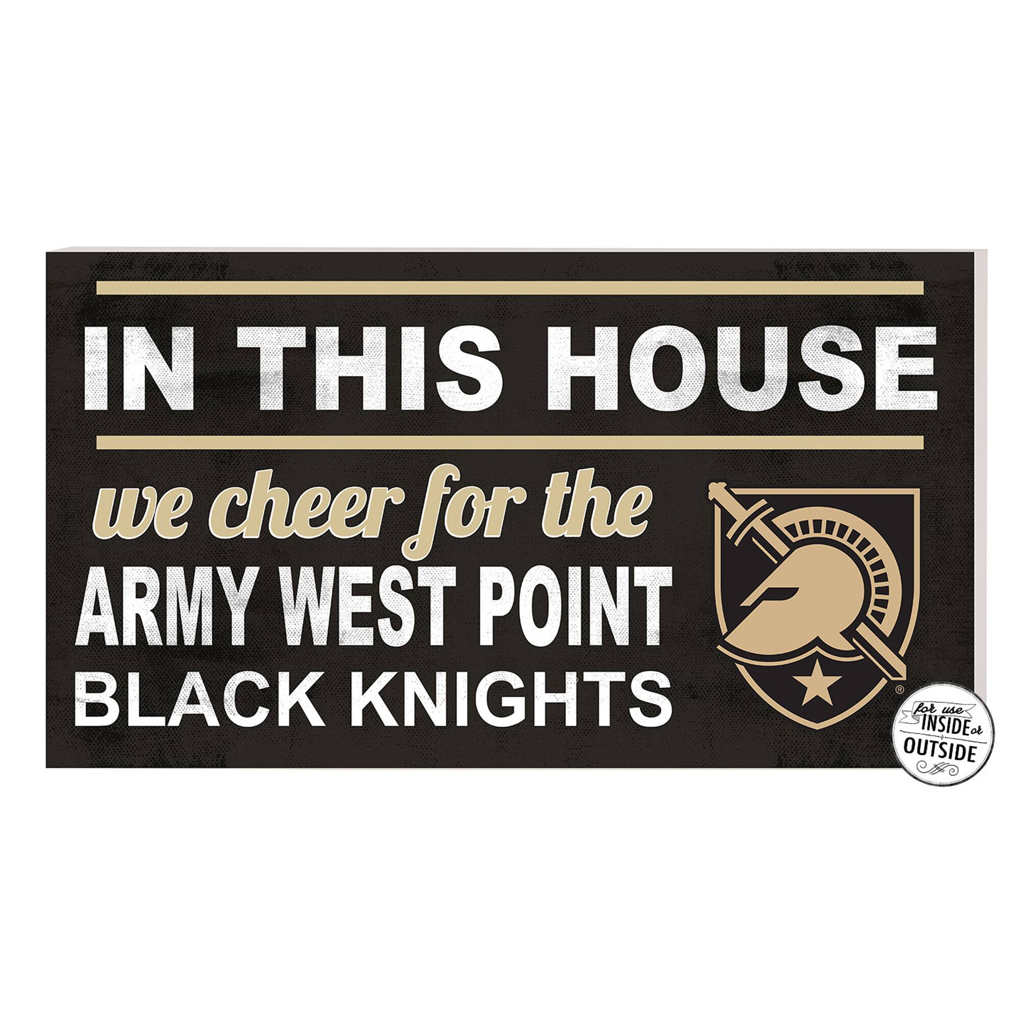 Black Army Black Knights 11'' x 20'' Indoor/Outdoor In This House Sign