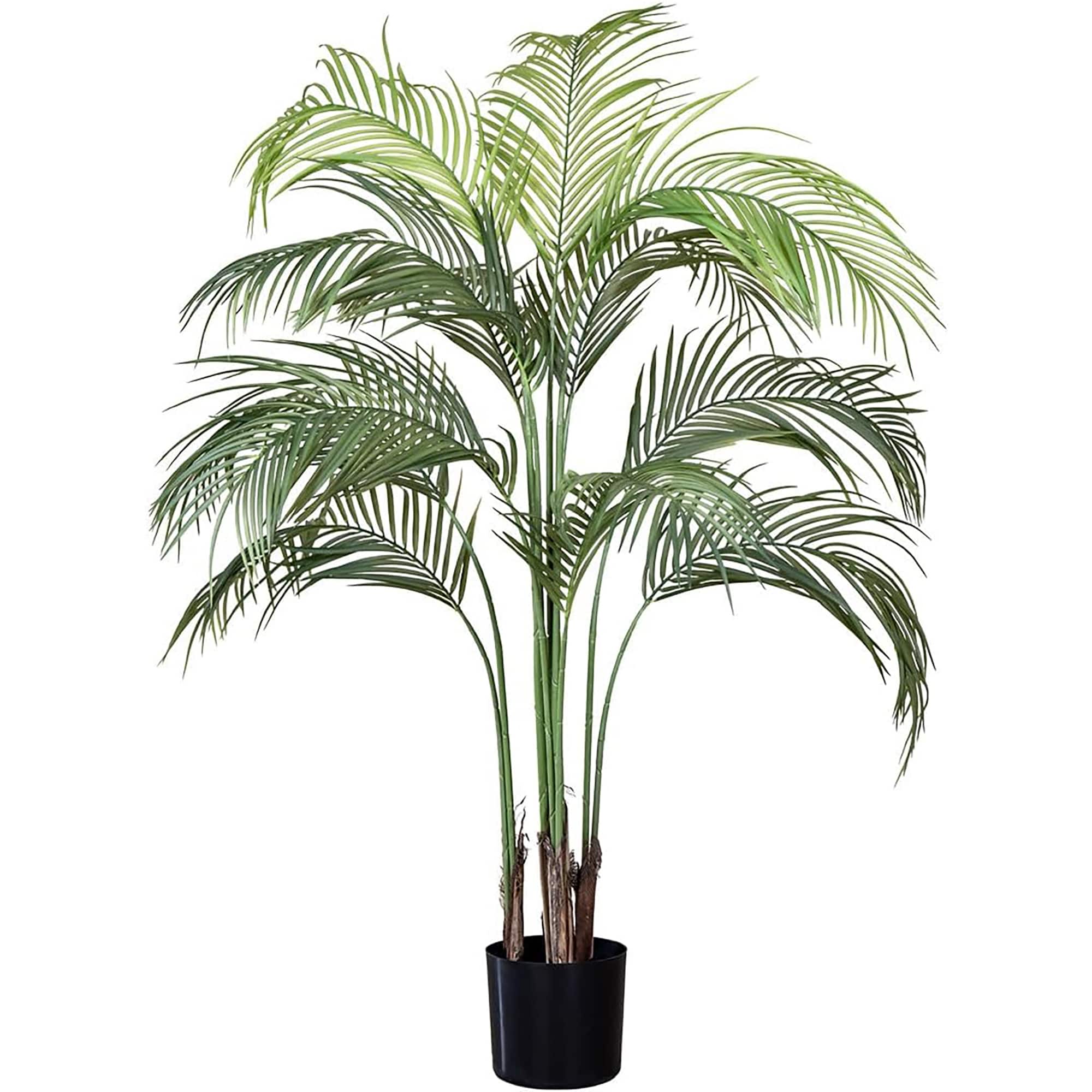 Maia Shop - Palm Tree 5 Foot Tall Faux Plant, Fake Silk Tree with Realistic Leaves - Green