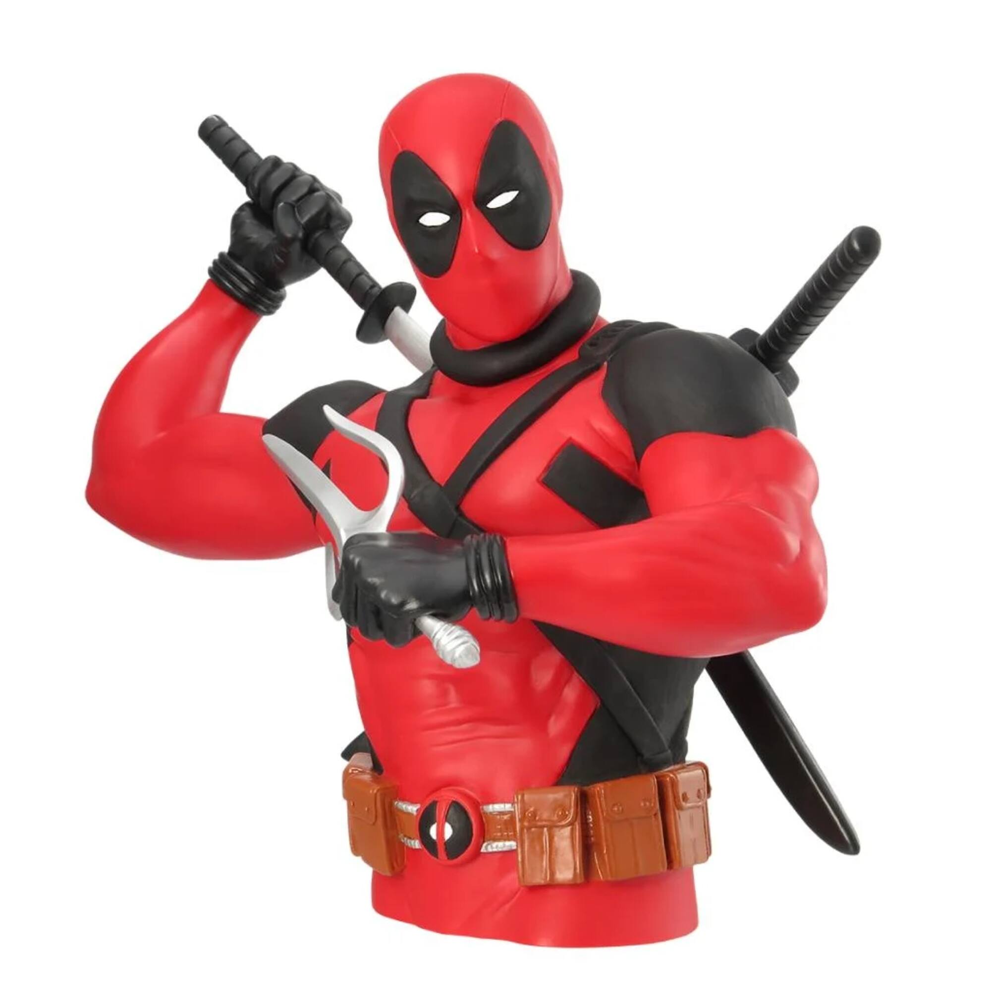 Front. Monogram - Monogram Marvel Deadpool Figural Coin Bank - Red.