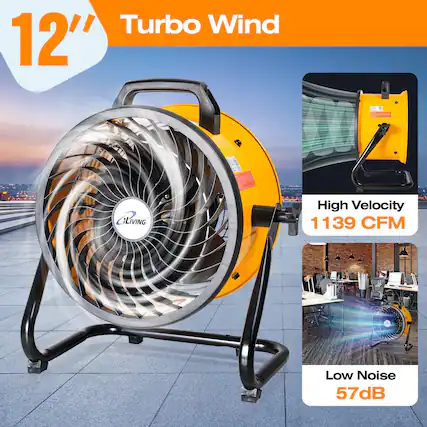 12" Turbo Wind
CiLIVING High Velocity 1139 CFM Low Noise 57dB