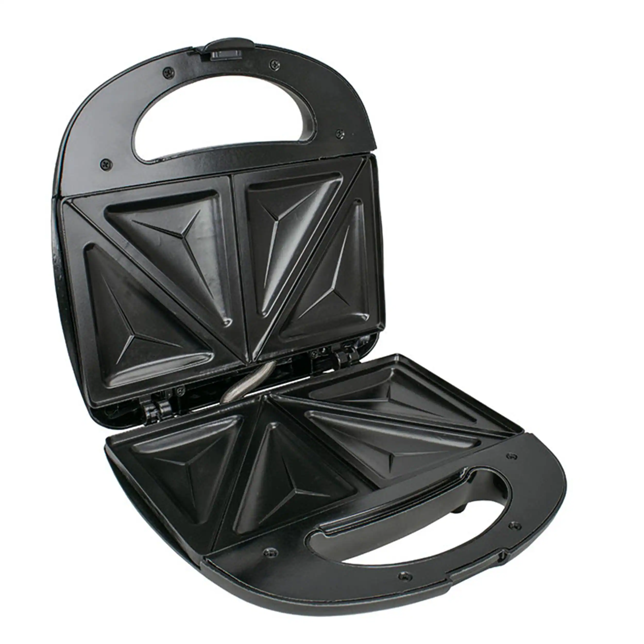 Alt View 1. Brentwood - Brentwood Non Stick Dual Sandwich Maker in Black and Silver - Silver.