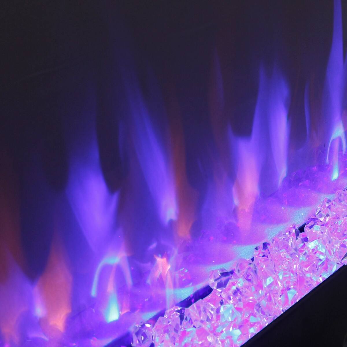Alt View 4. Loheer - Loheer 50 inch smart electric fireplace, recessed in-wall heater, 1400W, Antique Black - Antique Black.