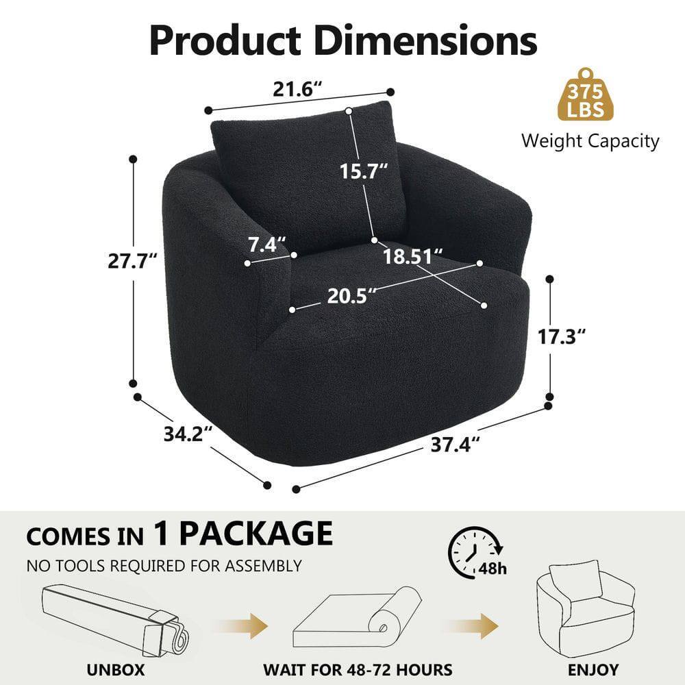 Product Dimensions  
21.6" x 15.7" x 27.7" x 18.51" x 20.5" x 7.4" x 34.2" x 17.3" x 37.4"  
Weight Capacity: 375 LBS  

COMES IN 1 PACKAGE  
NO TOOLS REQUIRED FOR ASSEMBLY  

UNBOX  
WAIT FOR 48-72 HOURS  
ENJOY