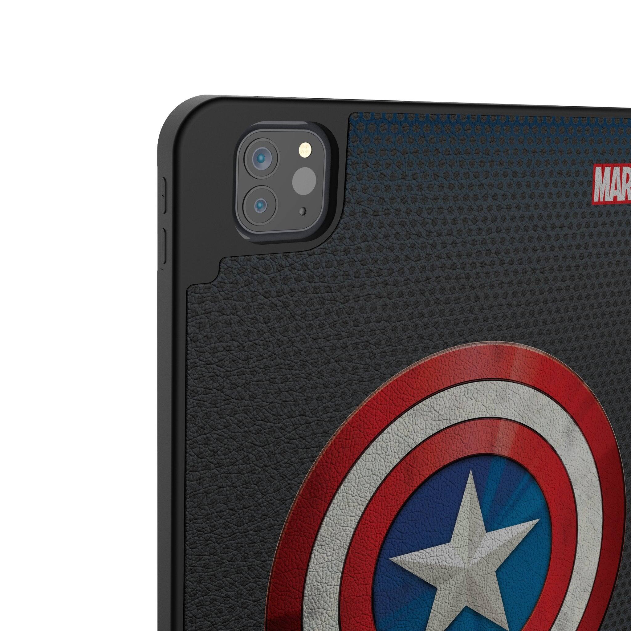 Left. Keyscaper - Marvel Grid Tablet Case - Apple iPad Air (4th Gen) - Captain America.