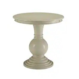 Manhattan Lane - Wooden Accent Table with Pedestal Base - White