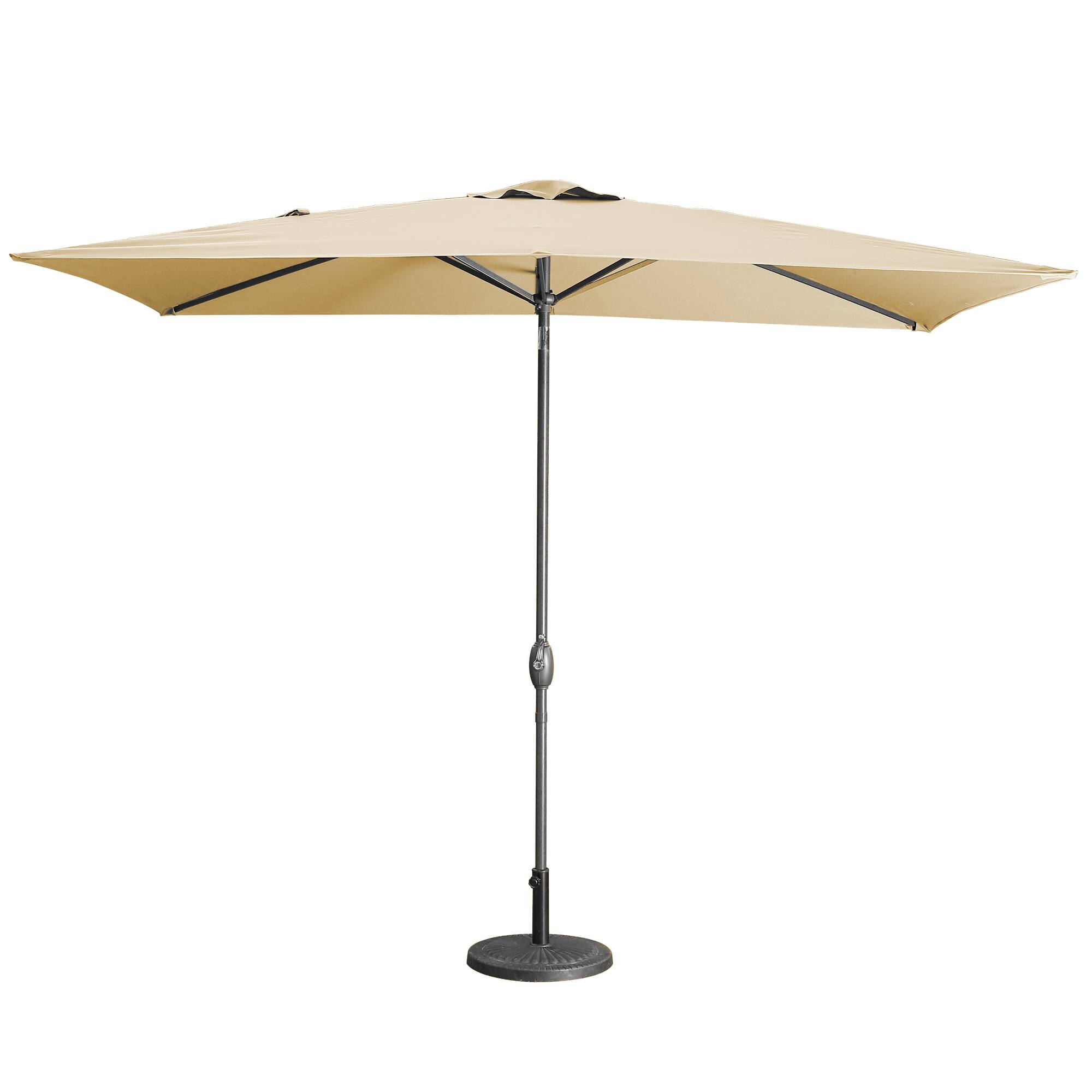 Alt View 7. Boyel Living - 10 ft. x 6.5 ft. Rectangular Lighted Market Umbrella with Waterproof and UV Resistant in Taupe - Brown.