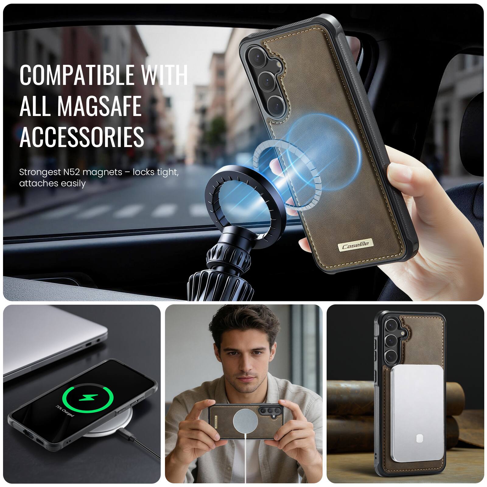 COMPATIBLE WITH ALL MAGSAFE ACCESSORIES

Strongest N52 magnets – locks tight, attaches easily