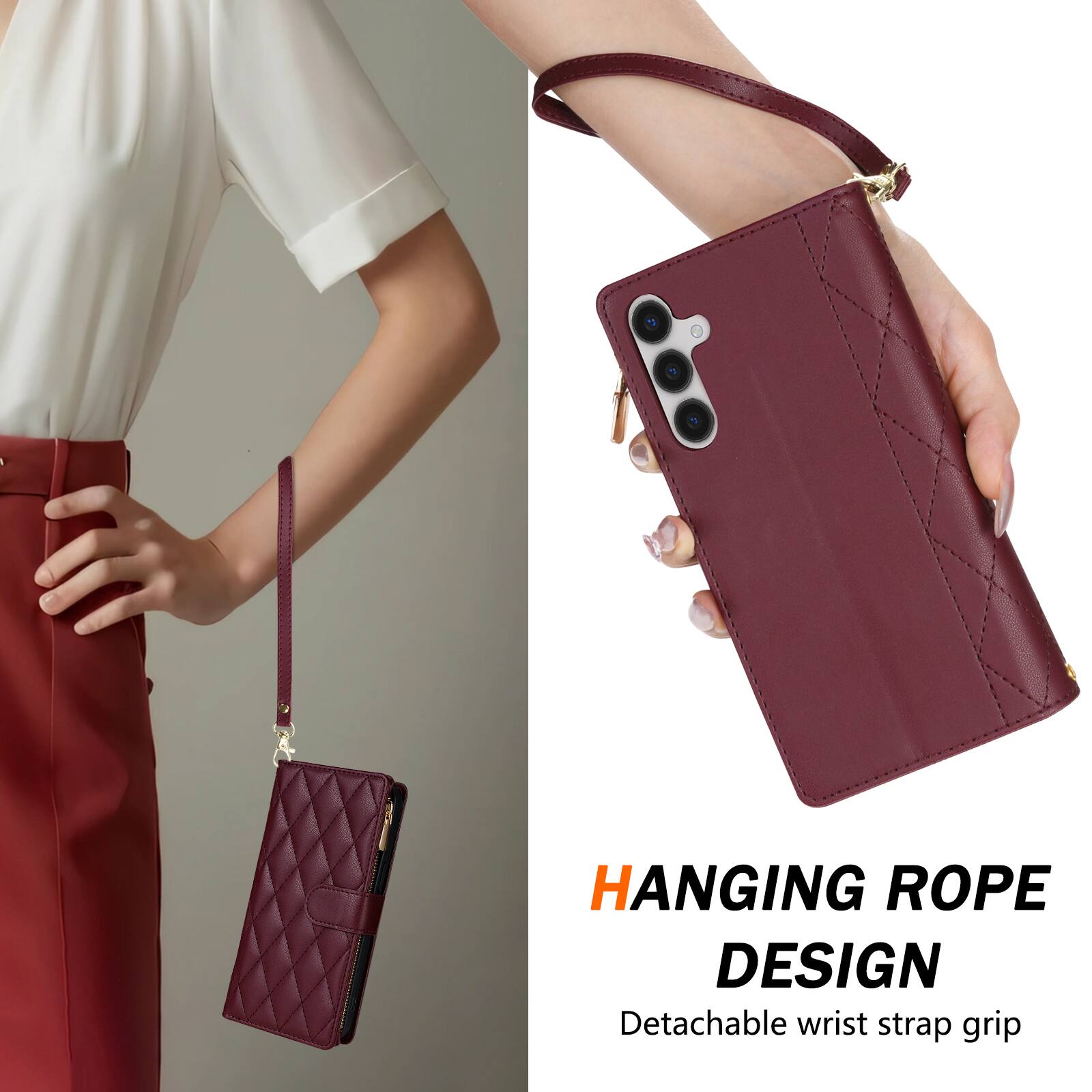 HANGING ROPE DESIGN  
Detachable wrist strap grip