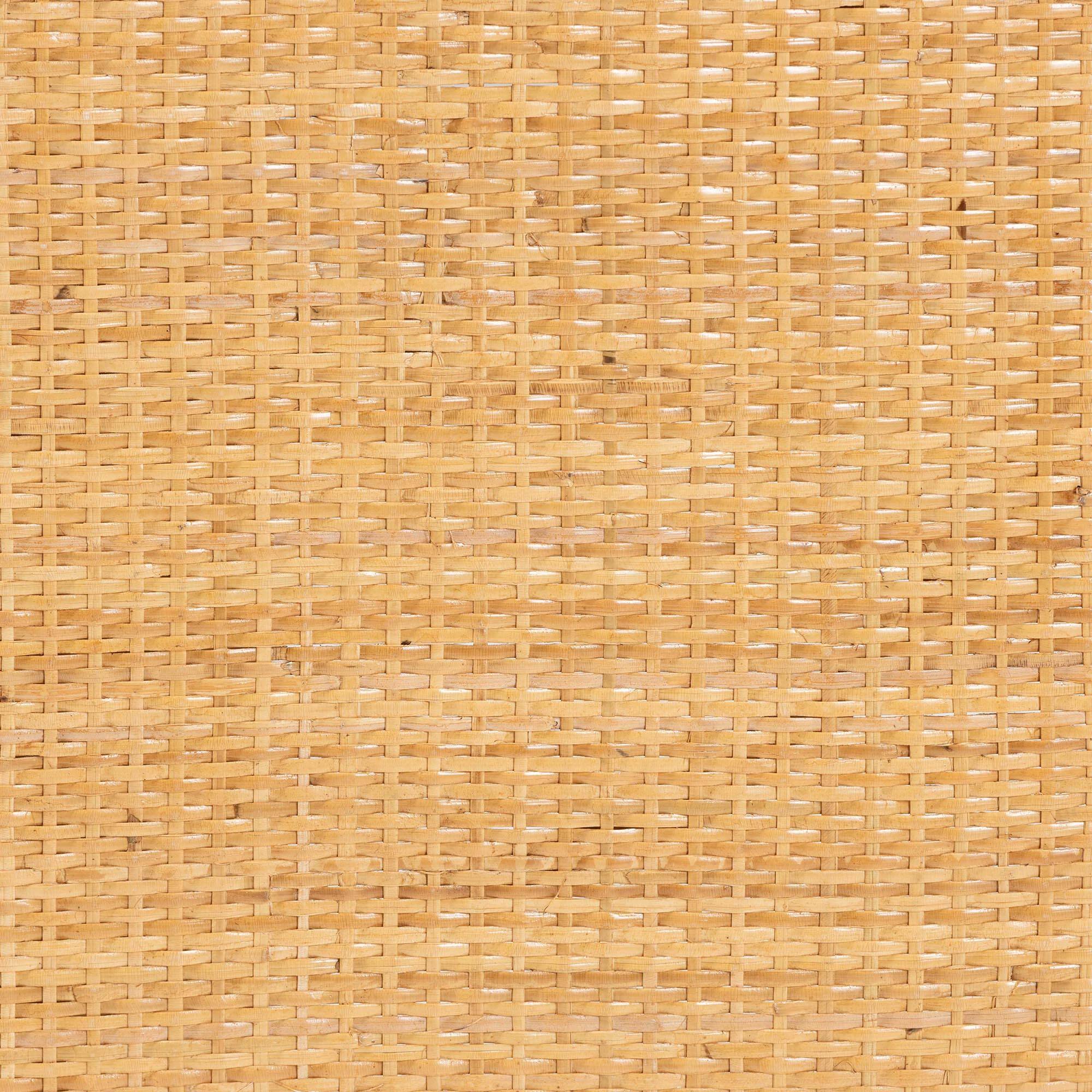 Alt View 1. bali & pari - Kiyoko Natural Rattan Room Divider - Handwoven Wicker Tri-Fold Decorative Privacy Screen with Woven Leaf Motif - Light Honey.
