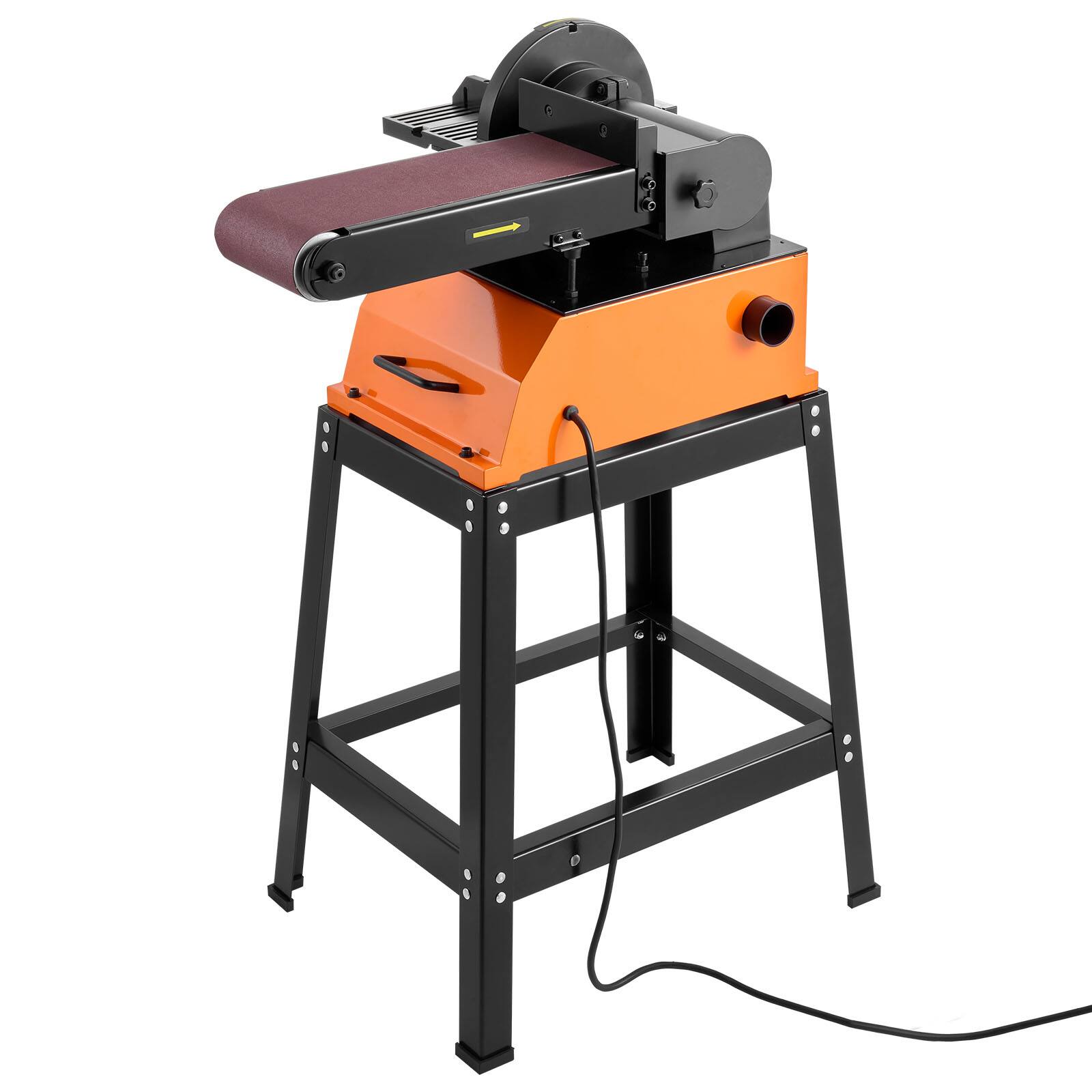 Alt View 5. VEVOR - Professional Belt Sander with Stand, 9" Disc & 6" x 48" Belt Sander Combo, 800W Sanding Machine with 0 - 45° Adjustable - Orange;Black.