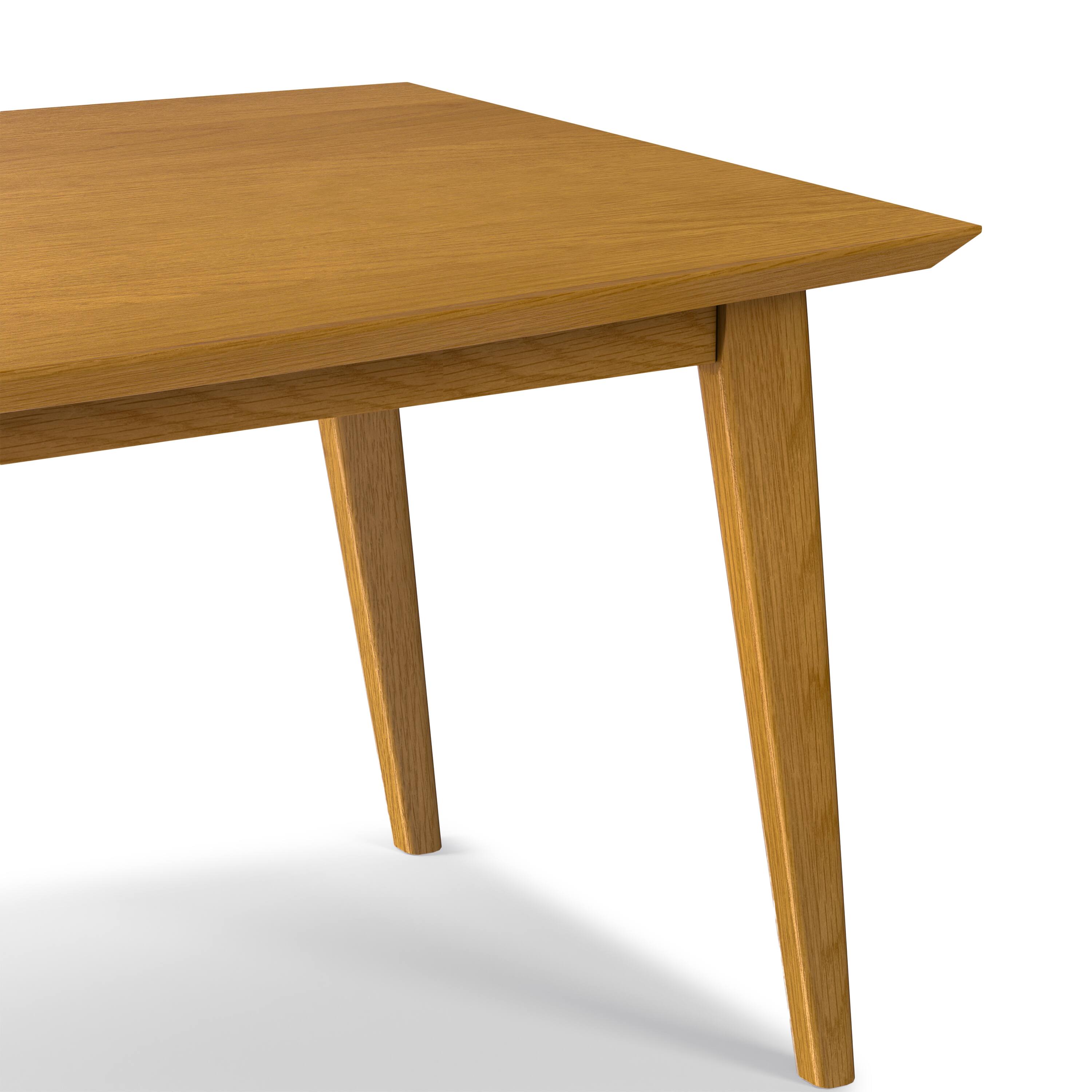 Alt View 6. Simpli Home - Draper SOLID WOOD and Rubberwood 66 inch x 40 inch Rectangle Mid Century Modern Dining Table in OAK WOOD - Oak Veneer.