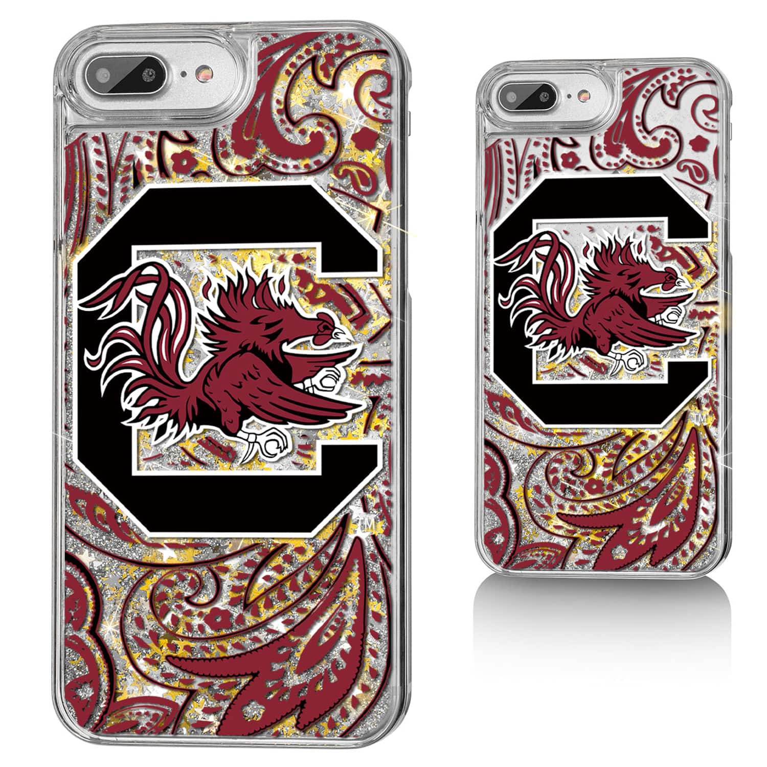 Keyscaper - South Carolina Gamecocks iPhone Glitter Paisley Design Case - 13 Pro Max - Multicolor
