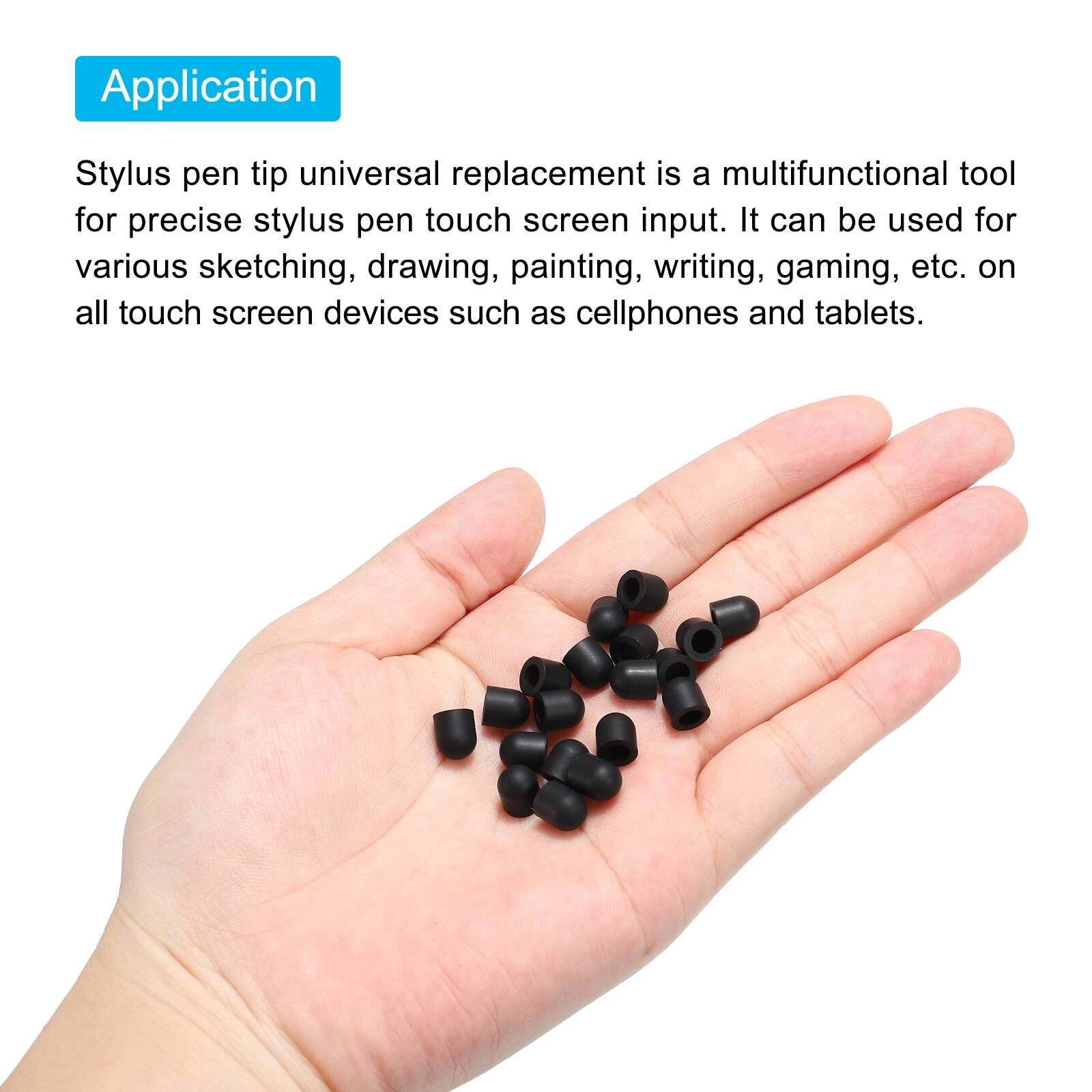 Application

Stylus pen tip universal replacement is a multifunctional tool for precise stylus pen touch screen input. It can be used for various sketching, drawing, painting, writing, gaming, etc. on all touch screen devices such as cellphones and tablets.