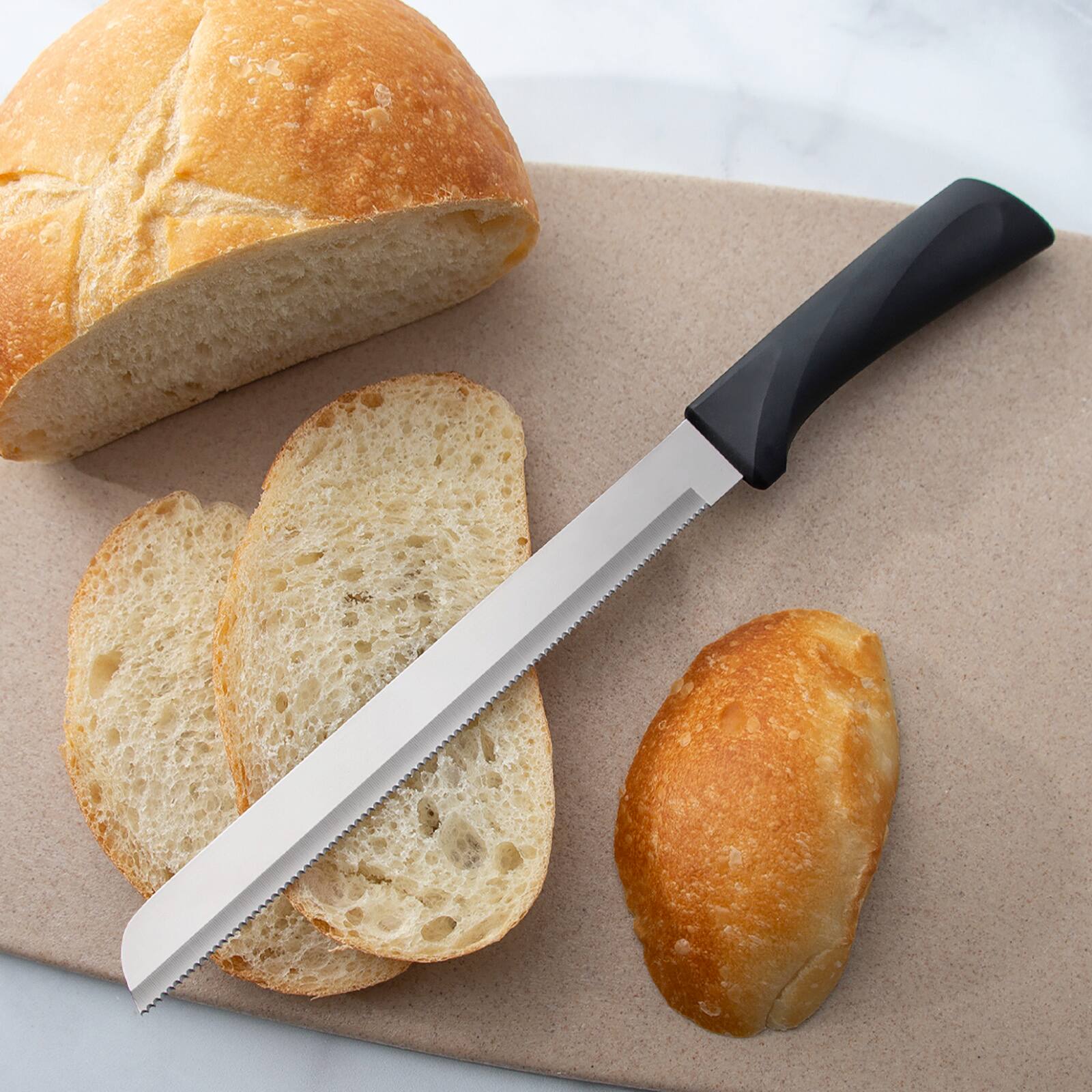 Alt View 1. Rada - Cutlery 8-Inch Bread Knife Serrated Stainless Blade Anthem Wave Handle - Black.