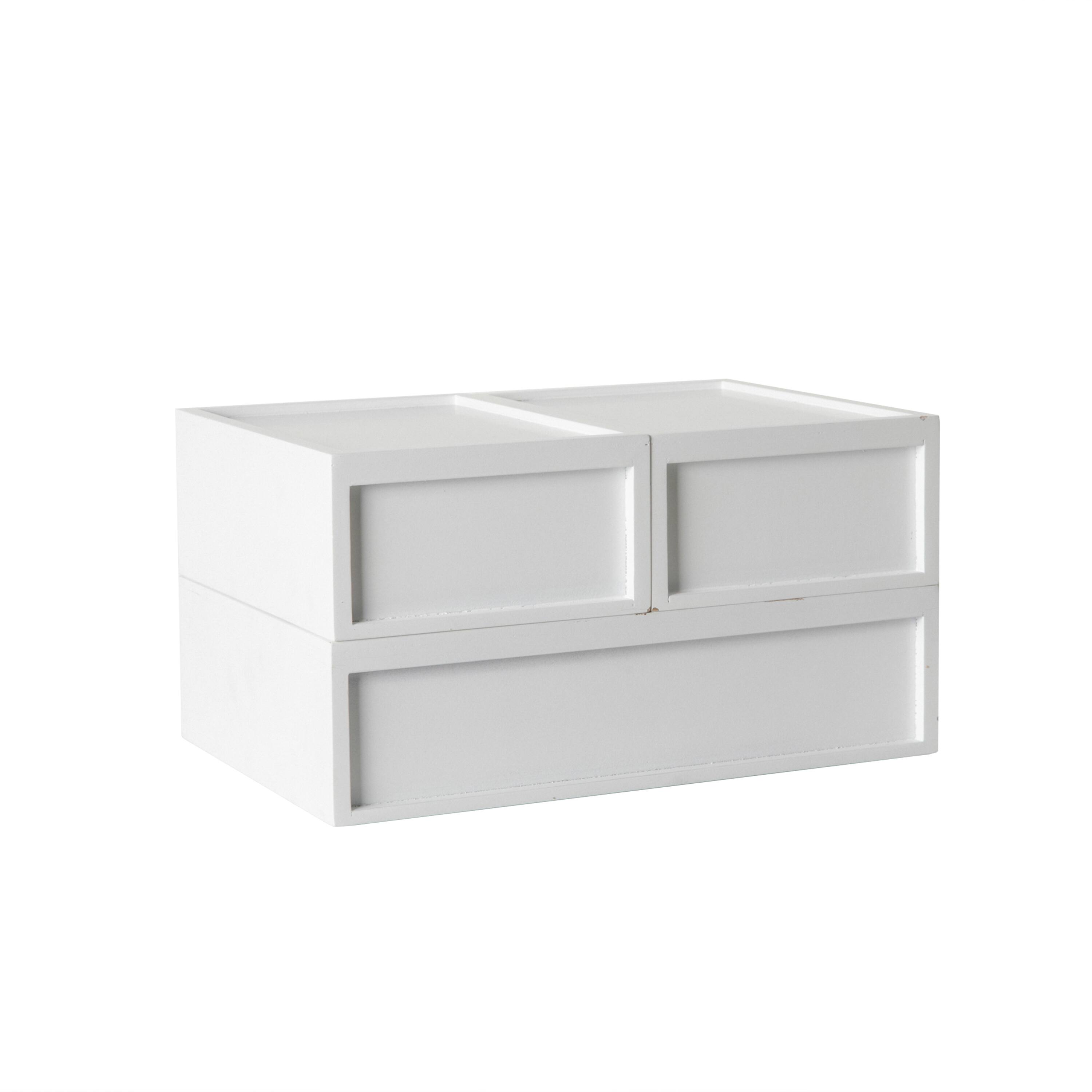 Alt View 18. Martha Stewart - Weston Set of 3 Engineered Wood Storage Boxes with Pullout Drawers - White.