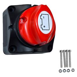 HQRP - Battery Disconnect Master Switch 12-48 V Waterproof Power Isolator Kill 275 A for Car RV Marine Boat - Red
