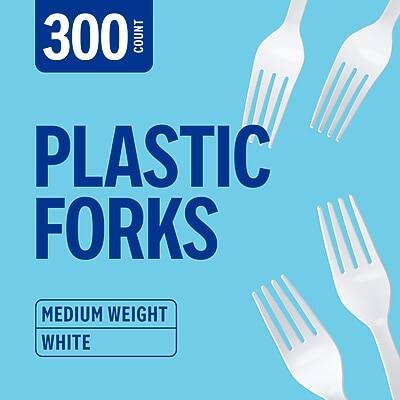 300 COUNT PLASTIC FORKS  
MEDIUM WEIGHT WHITE