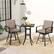 Angle. Costway - 3 PCS Patio Swivel Bar Set Table and Chairs Set with Soft Cushions & Umbrella Hole - Brown,Black.