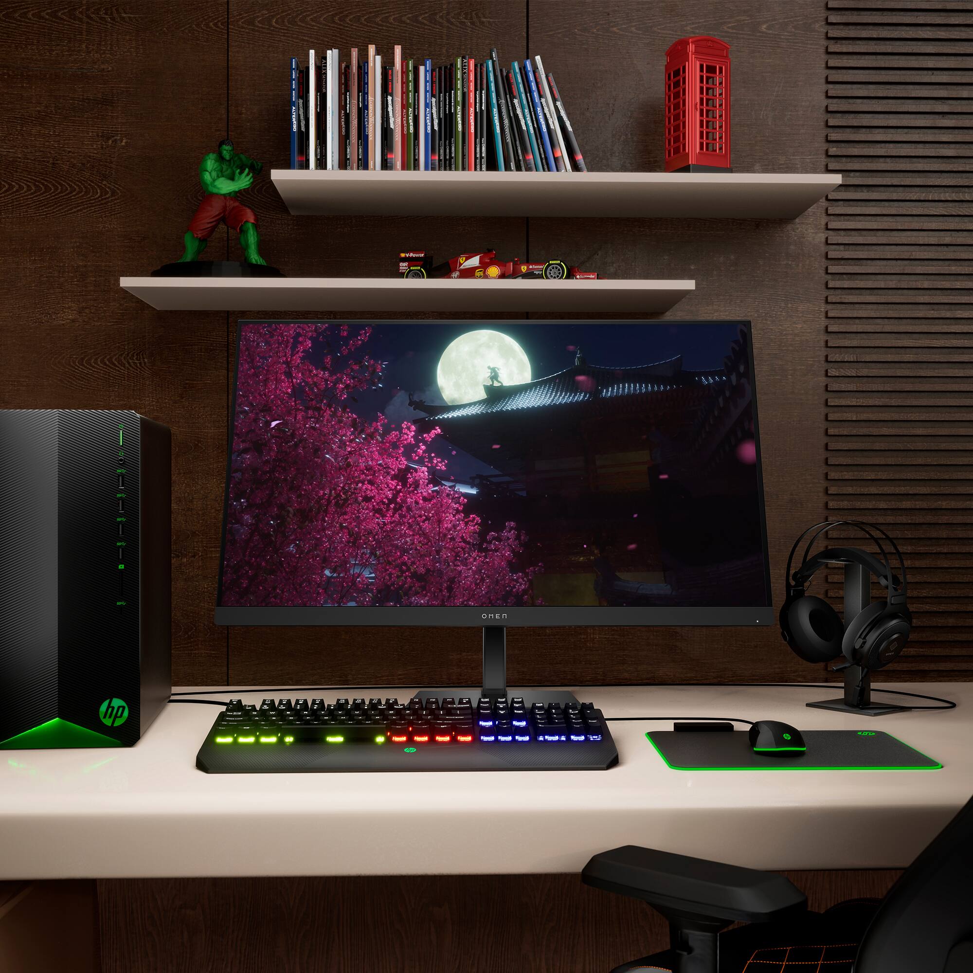 Alt View 14. HP OMEN - 31.5" IPS LED QHD 165Hz FreeSync Gaming Monitor with HDR (HDMI, DisplayPort) - Black.