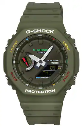 G-SHOCK ADJUST G-SHOCK LIGHT CASIO TOUGH SOLAR Bluetooth ALM 09 SIG THU MODE RCVD REM HND START PROTECTION