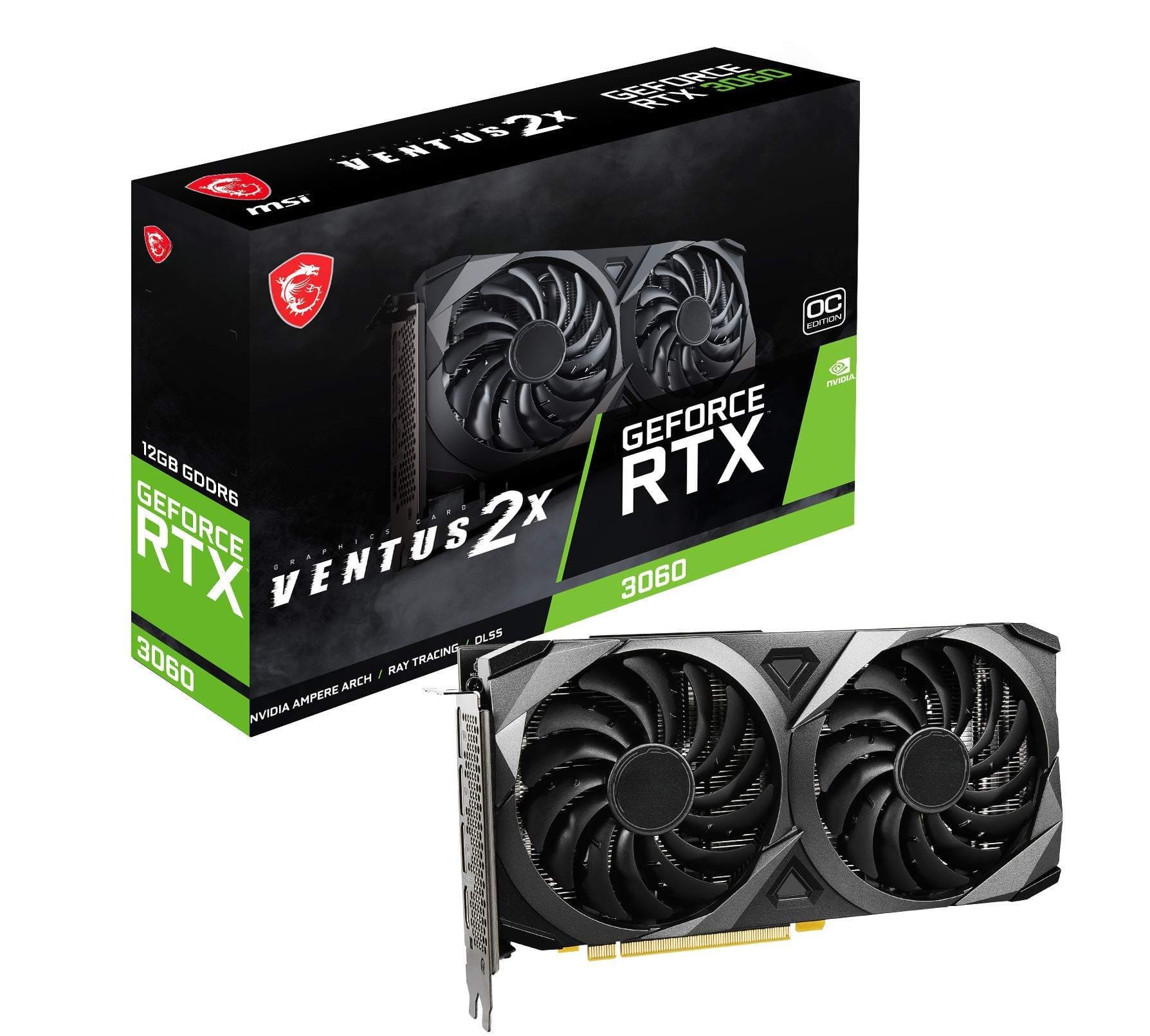 Dazzling Pops - MSI GeForce RTX 3060 Ventus 12G OC Gaming Graphics Card NVIDIA RTX 3060 GDDR6 Memory 192 bit