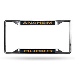 Rico Industries - Anaheim Ducks NHL All Corner EZ View Chrome Metal Laser Cut License Plate Frame - Multi