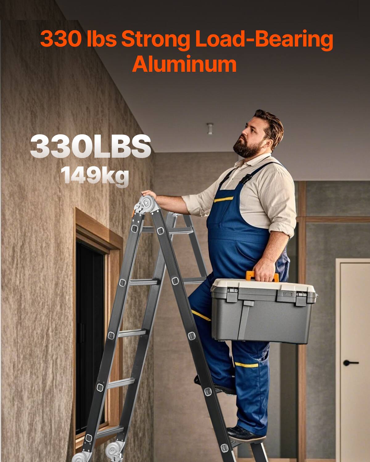 330 lbs Strong Load-Bearing Aluminum  
330LBS 149kg