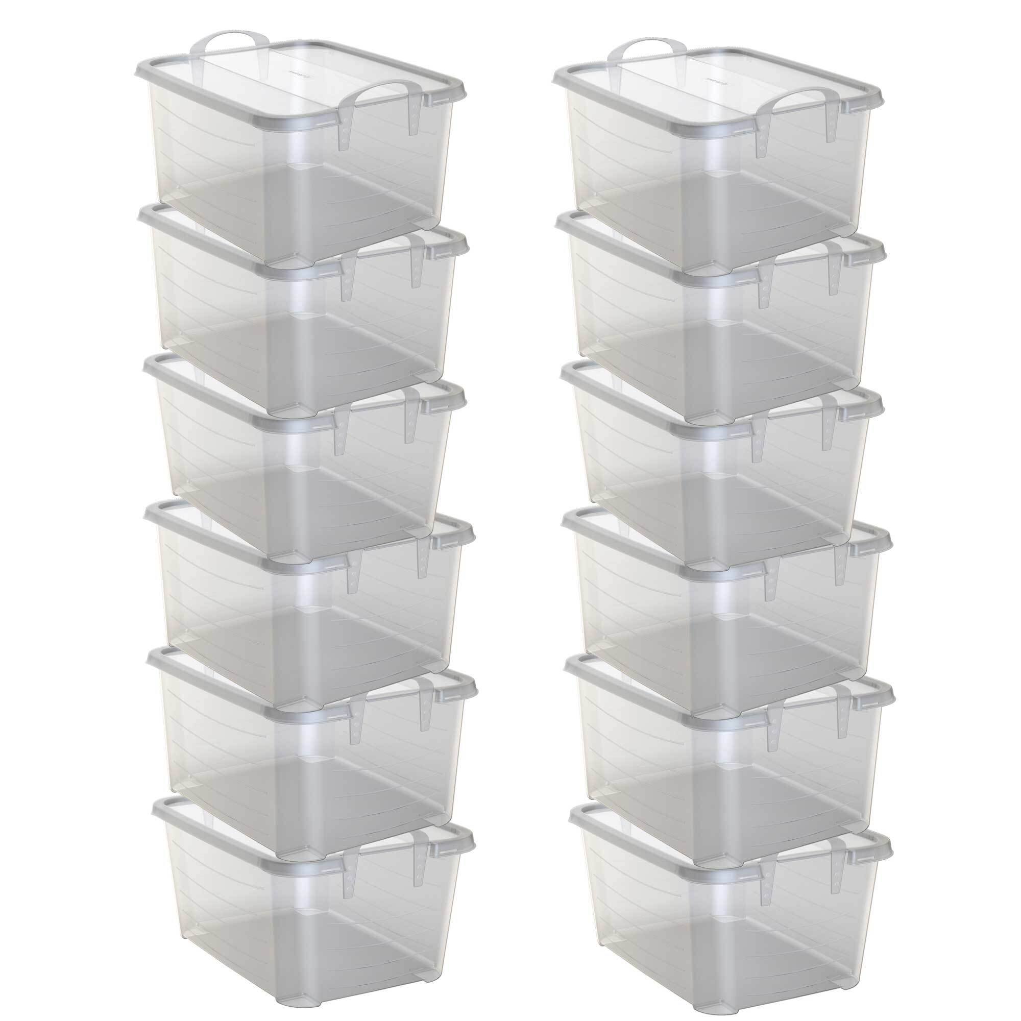 Alt View 4. Life Story - Life Story 55 Quart Stackable Storage Bin, Light Duty Container, Clear, 12 Pack - Clear.