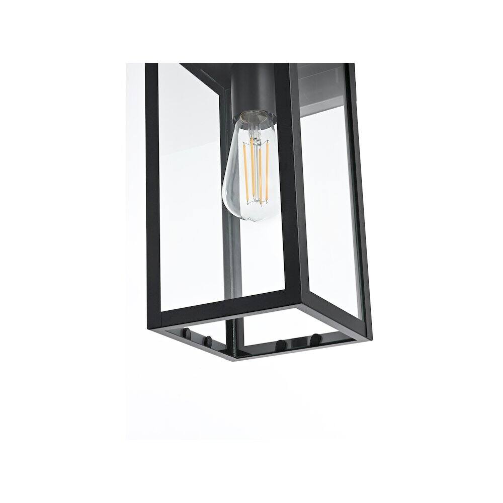Alt View 2. Elegant Lighting - Hilton 7 inch Outdoor Pendant in Black - Black.