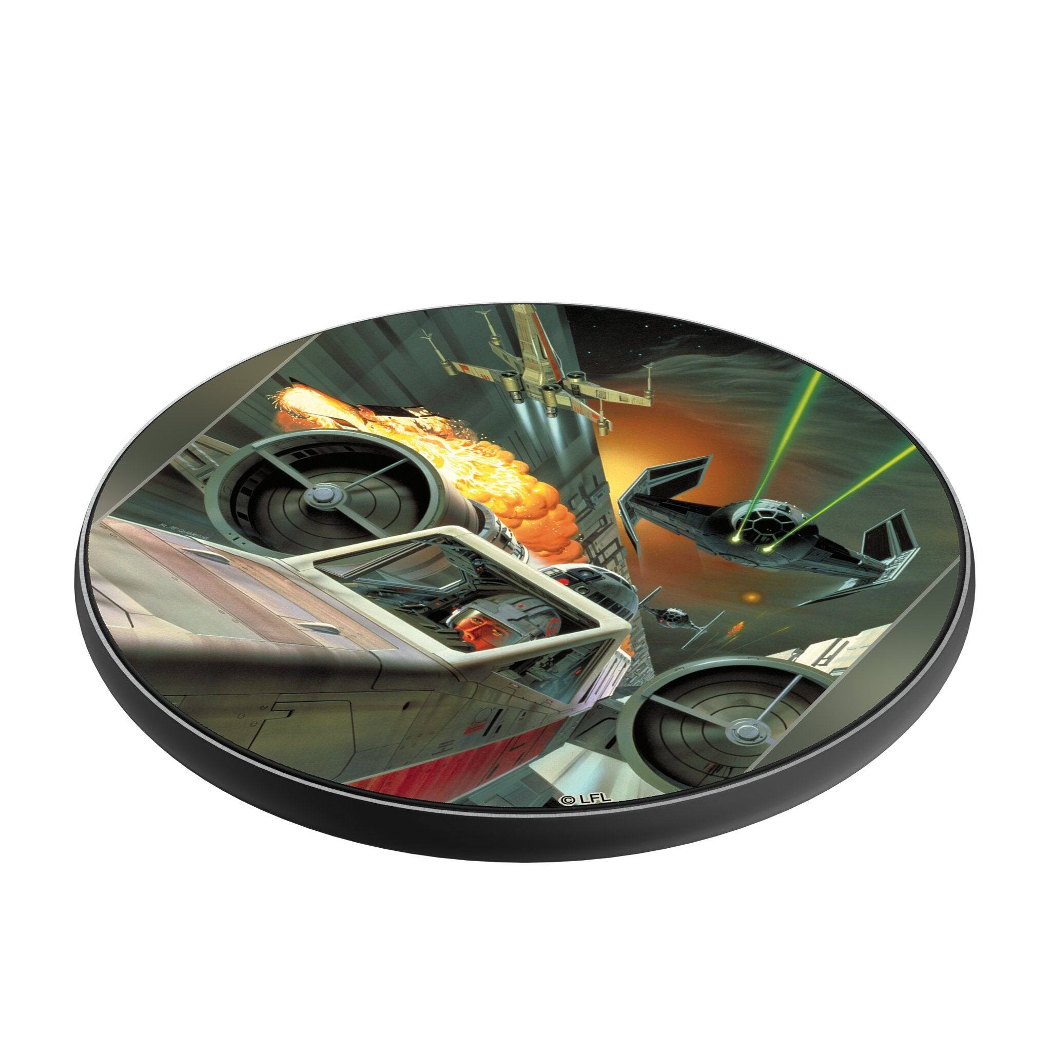 Angle. Keyscaper - Star Wars: A New Hope Portrait 15-Watt Wireless Charger - X-Wing.