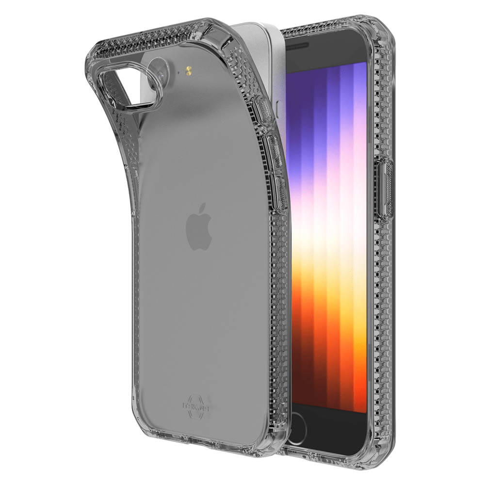 Front. Itskins - Spectrum_R Clear Case for Apple iPhone 16e / iPhone 15 / iPhone 14 / iPhone 13 - Black.