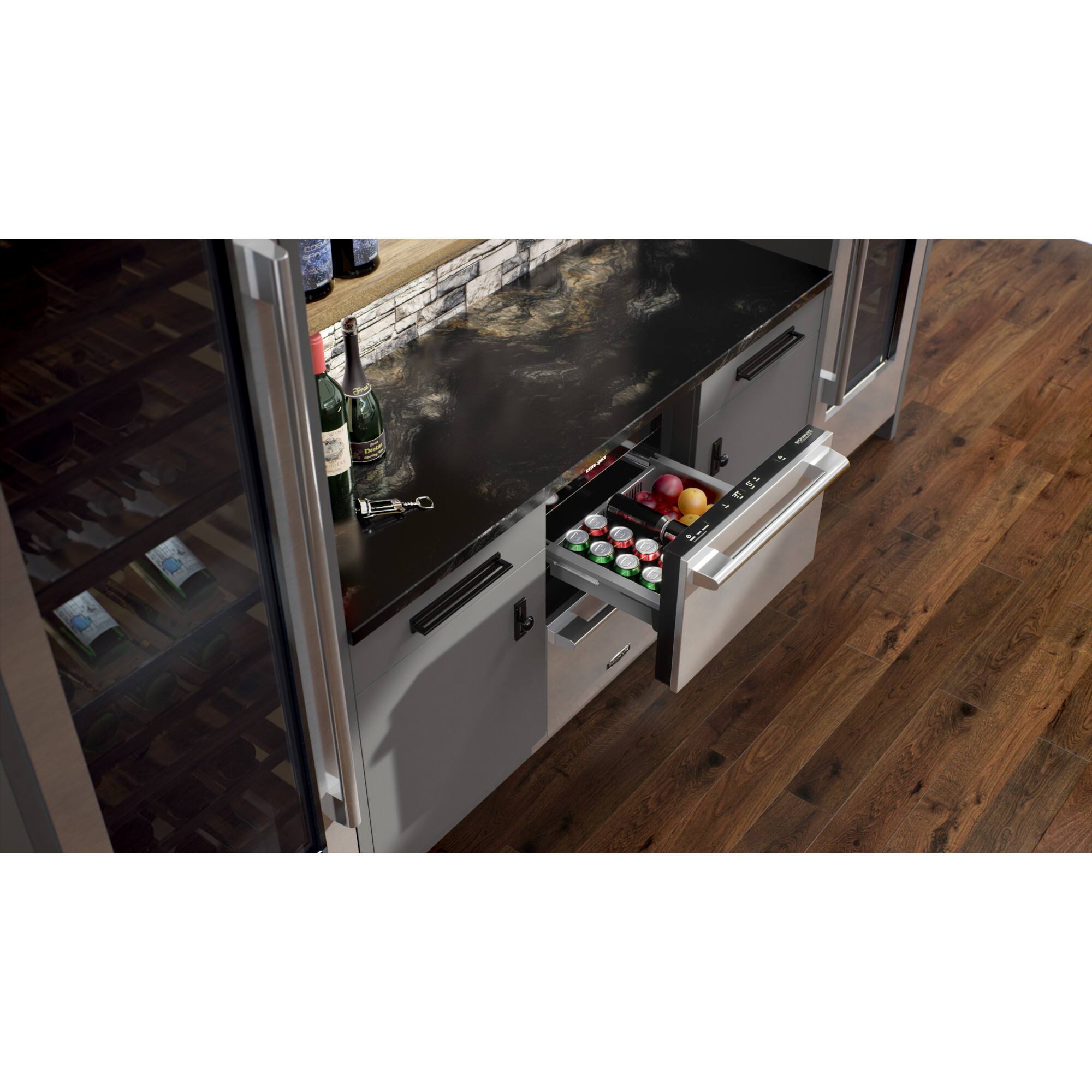 Alt View 3. SKS - 24 in Wide 3.4 Cu. Ft. Built-in Undercounter Convertible Refrigerator/Freezer Drawers - Custom Panel Ready.